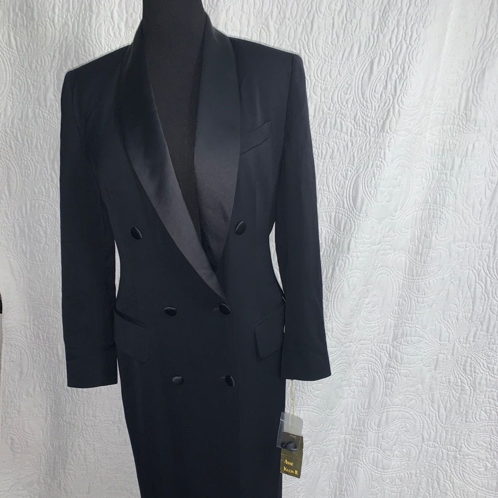 Black Anne Klein floor length blazer dress